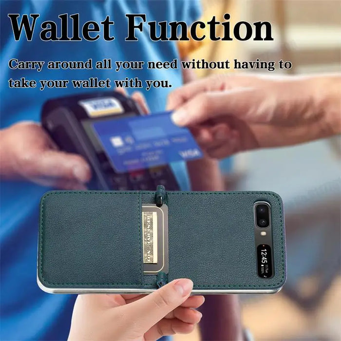 Leather Card Slot Phone Case for Samsung Z Flip 5G