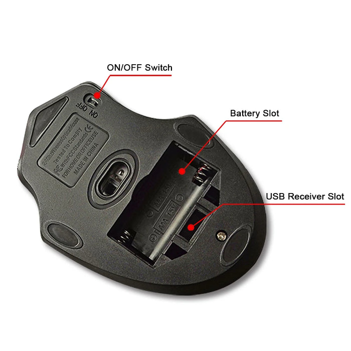 Wireless Optical Mouse 4 Buttons