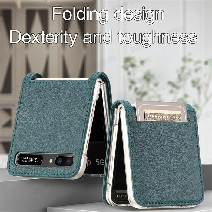 Leather Card Slot Phone Case for Samsung Z Flip 5G