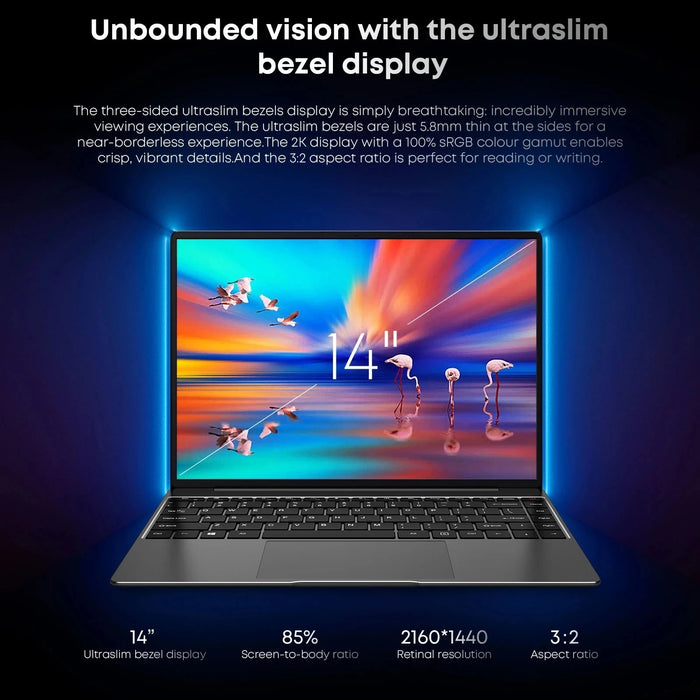 CHUWI CoreBook X Laptop Gaming, Laptop 14.1 inci FHD layar IPS RAM 16GB SSD 512GB Intel i3-1215U