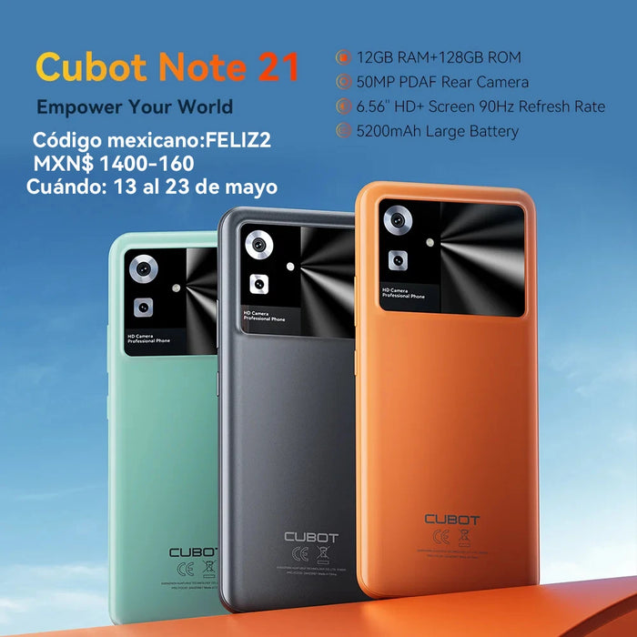 Cubot Note 21 Smartphone 12GB+128GB 6.56"HD+Screen